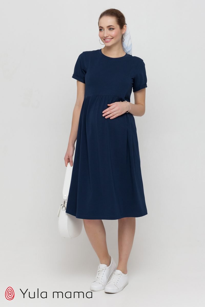 Трикотажна сукня -футболка для вагітних і годуючих Sophie синій