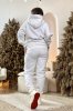Спортивный костюм 2314 на флисе для беременных и кормящих - молочный