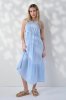 Довга сукня для вагітних та годуючих із жатої тканини Noemie - блакитна