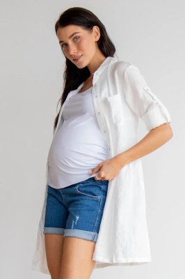 Блуза (рубашка) для беременных 1268741 молочный