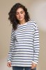 Лонгслив в сине-молочную полоску для беременных и кормящих Nikita