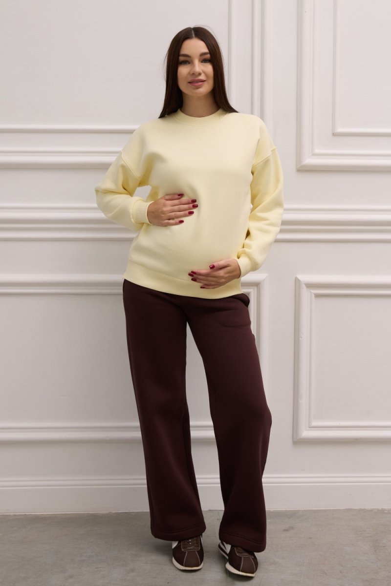 Світшот для вагітних та годування 2357 1291 світло-жовтий