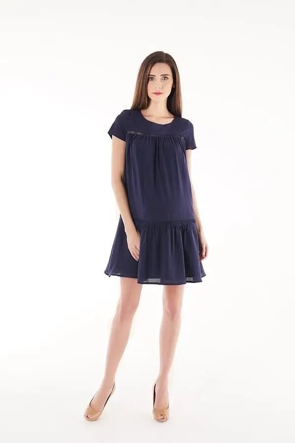 Трикотажное платье для беременных 1303527 темно-синее