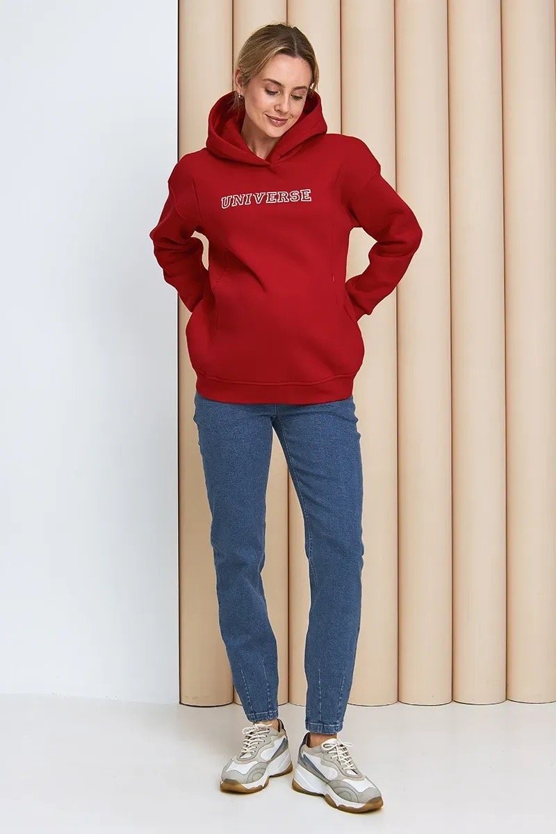 Блакитні MOM джинси з високою спинкою та поясом на живіт для вагітних Florence