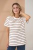 Футболка для вагітних та годуючих молочна в смужку капучино Kirby 