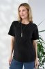Чорна футболка для вагітних і годуючих із секретом для годування Goldie