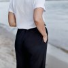 Широкие брюки для беременных из легкой ткани Черные