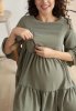 Платье для беременных и кормящих 1459711 оливковый