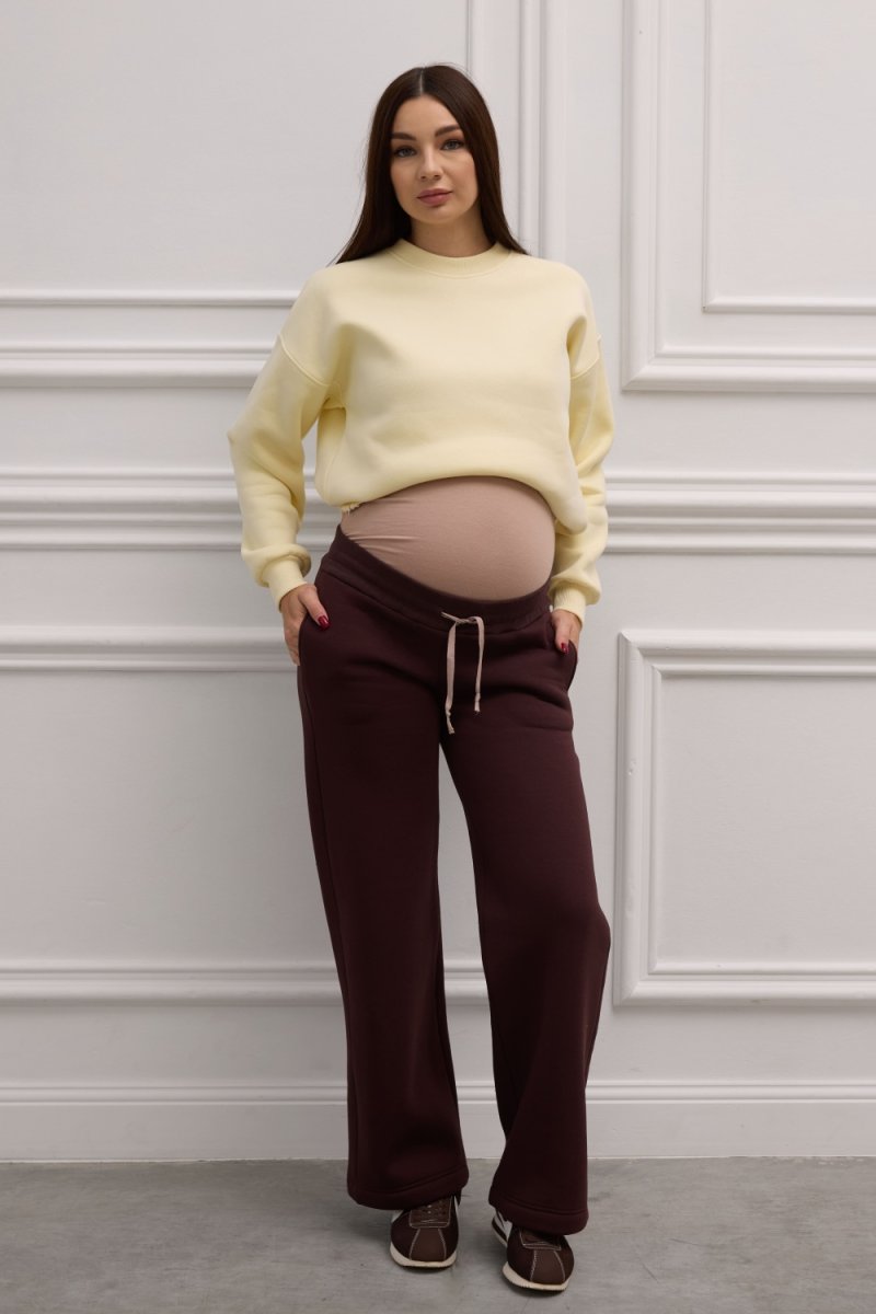 Теплі штани для вагітних 2320 1479 шоколадний