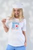 Футболка для вагітних та годуючих із принтом — біла Seaside