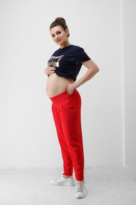 Літні штани для вагітних 1848 0001 червоний