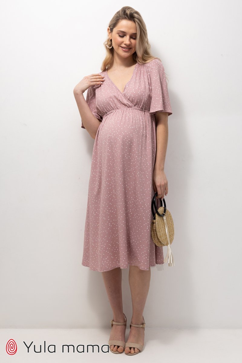 Летнее платье Joselyn для беременных и кормящих - пудра