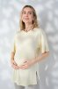 Туніка для вагітних та годуючих із трикотажу в рубчик Maily — вершкове масло