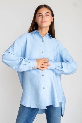 Рубашка для вагітних 2101711 блакитна