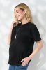 Чорна футболка для вагітних і годуючих із секретом для годування Goldie