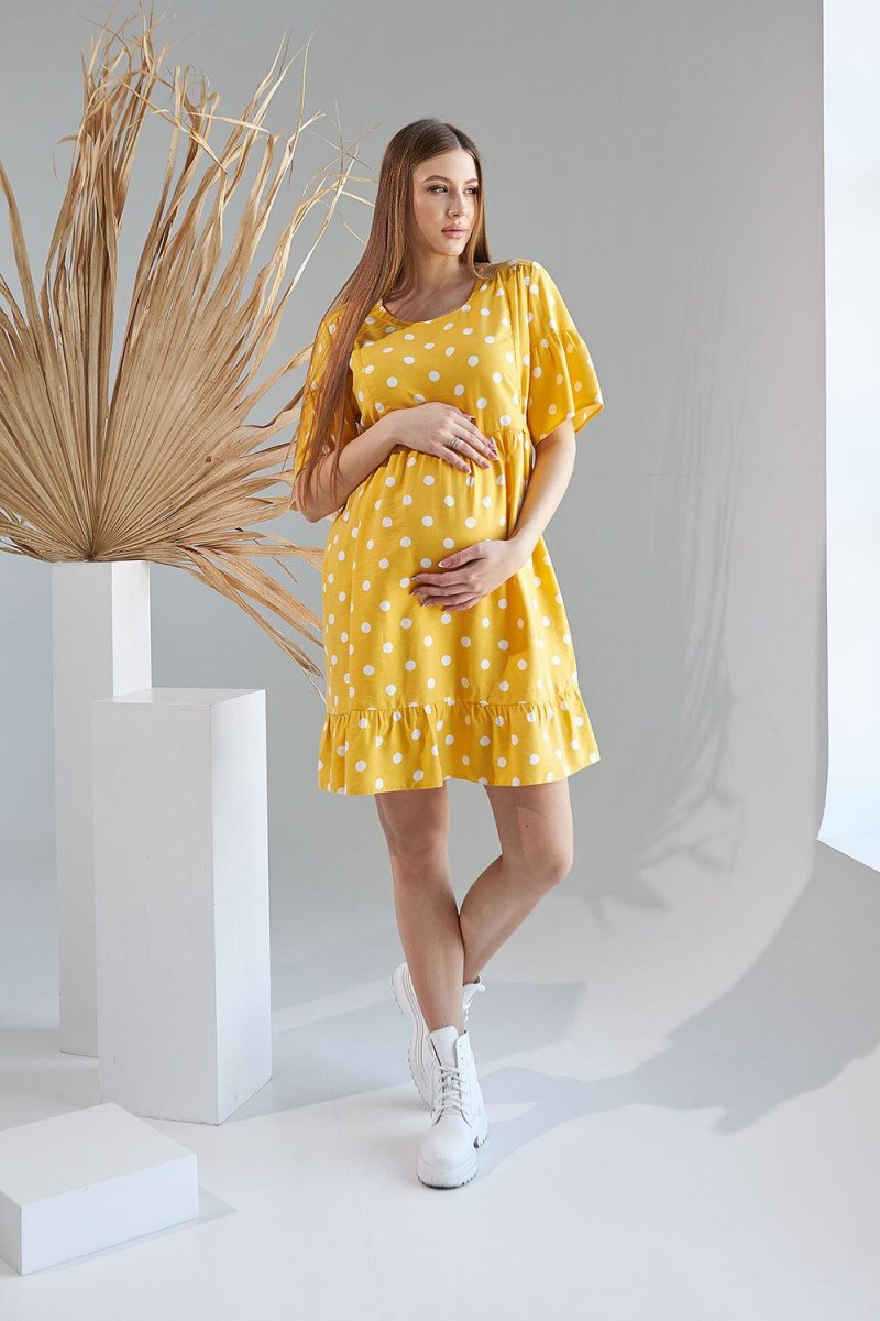 Летнее платье для беременных и кормящих 2156 1515 желтый