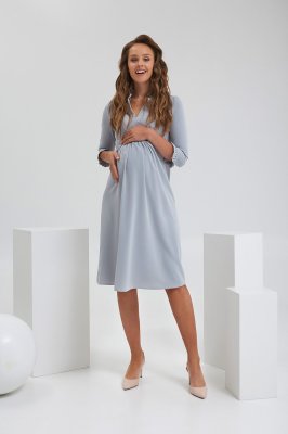 Трикотажное платье для беременных и кормящих 2189 1567 серый