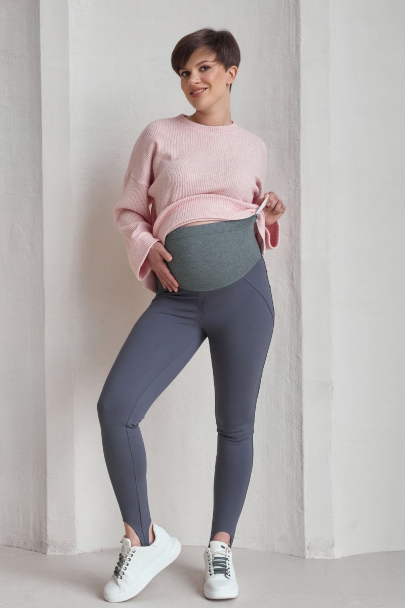 Лосини зі штрибками для вагітних 2215 1793 сірі