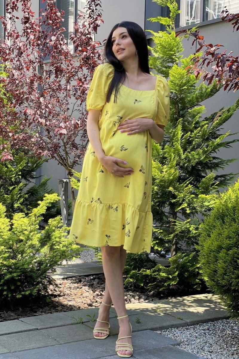 Летнее платье для беременных и кормящих 2221 1630 желтое