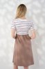 Двокольорова сукня в смугу капучино для вагітних та годуючих Becky