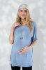 Туніка для вагітних та годуючих із трикотажу в рубчик Maily — блакитна