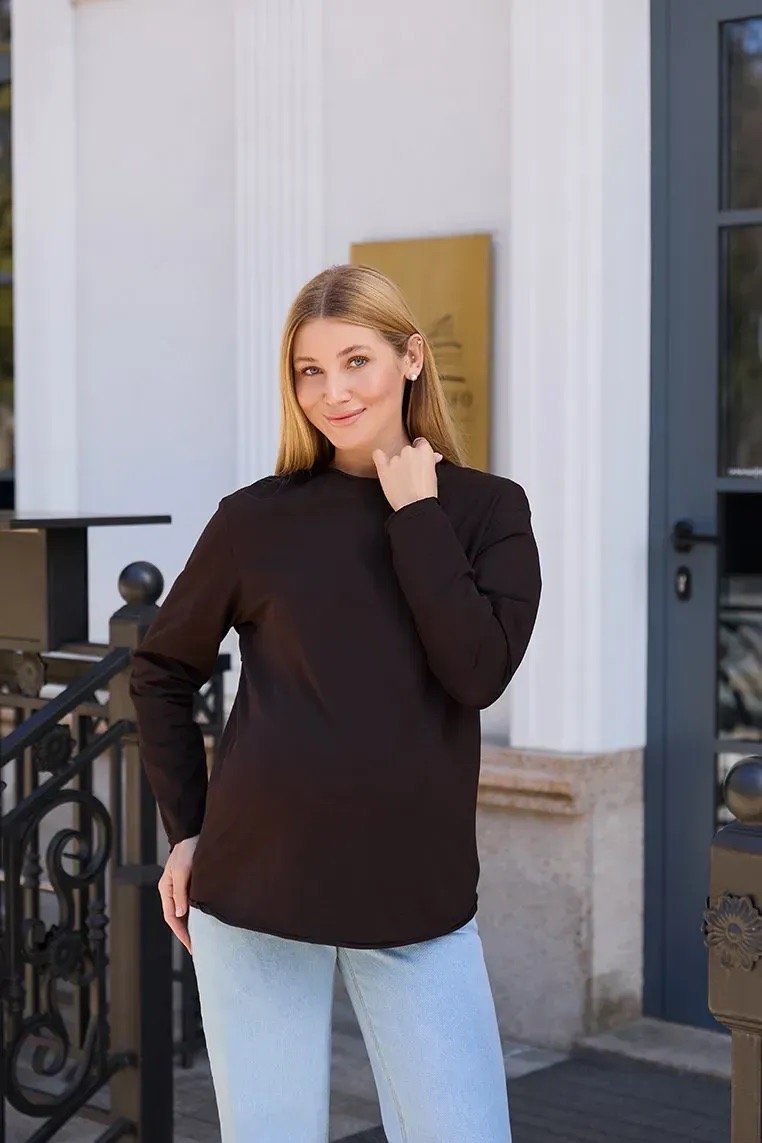 Лонгслів для вагітних та годуючих Logan — шоколадний