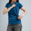 Футболка прямого кроя для беременных и кормящих Синяя