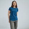 Футболка прямого кроя для беременных и кормящих Синяя