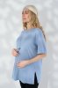Туніка для вагітних та годуючих із трикотажу в рубчик Maily — блакитна