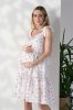 Сарафан для вагітних та годуючих Lilo — молочний у рожеві квіти