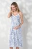 Сарафан миди для беременных и кормящих Amelie - молочный с синими цветами