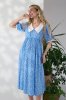 Святкове плаття для вагітних та годуючих зі штапелю Georgia - блакитне