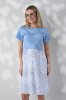 Платье для беременных и кормящих с трикотажным топом Marine — голубое с цветочками