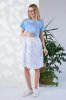 Платье для беременных и кормящих с трикотажным топом Marine — голубое с цветочками
