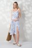 Сарафан миди для беременных и кормящих Amelie - молочный с синими цветами