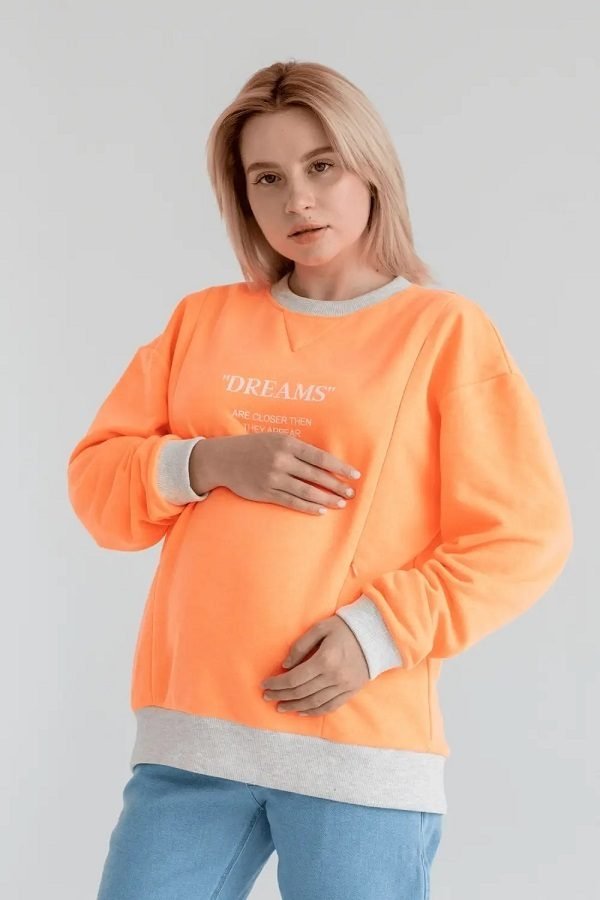 Свитшот для беременных и кормящих 4362114-78 оранжевый