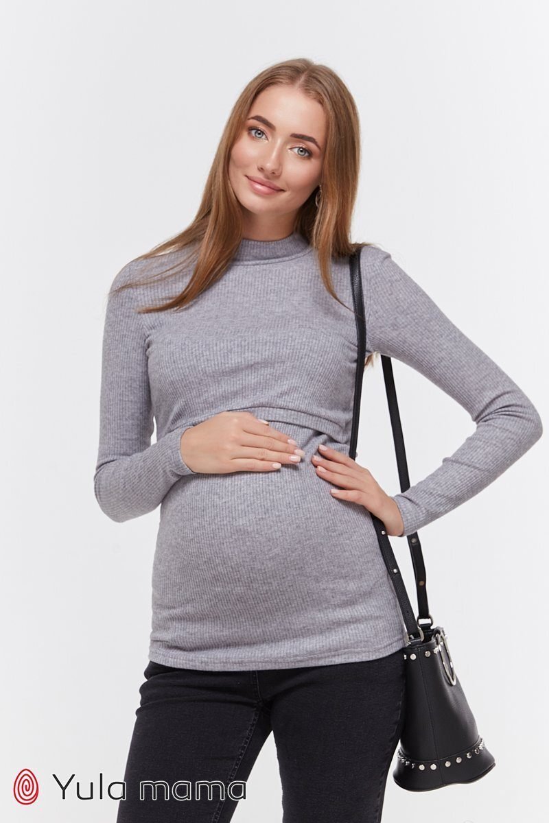 Гольф для беременных и кормящих Lecie warm серый