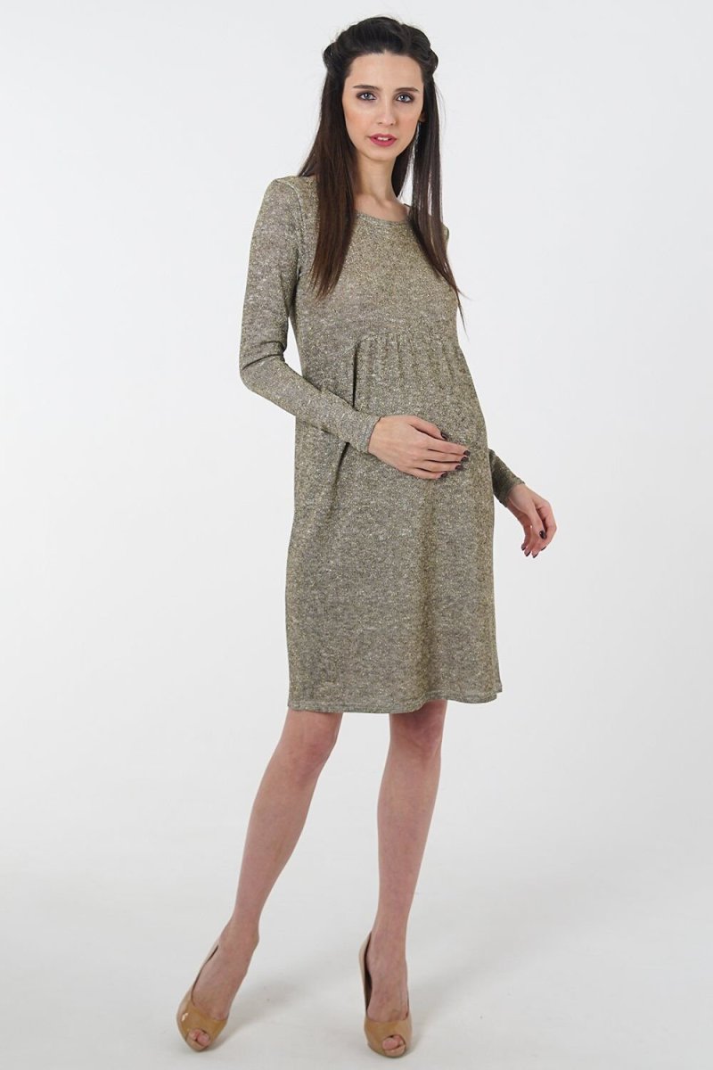Трикотажне плаття  для вагітних 4047024 коричневий