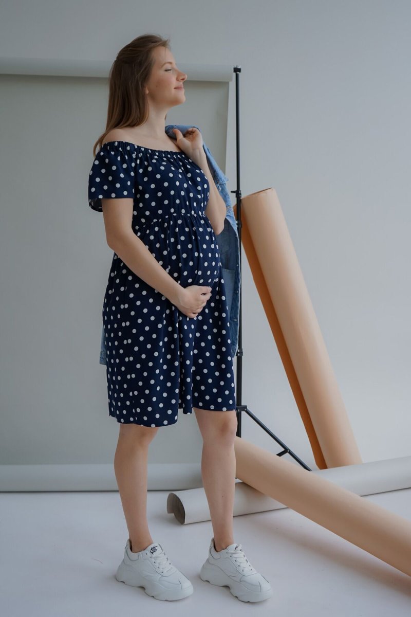 Летнее платье для беременных 4169726 синее