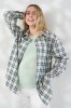 Клетчатая рубашка сине-зеленая для беременных и кормящих Rey