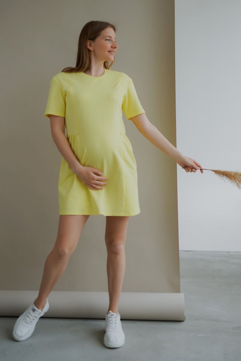 Платье для беременных и кормящих 4242262 жёлтый