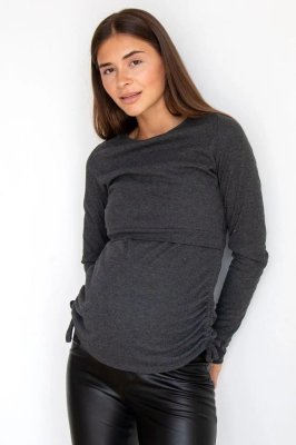 Джемпер для беременных и кормления 4354138 темно-серый
