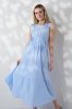 Довга сукня для вагітних та годуючих із жатої тканини Noemie - блакитна