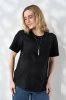 Чорна футболка для вагітних і годуючих із секретом для годування Goldie