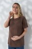 Футболка для вагітних та годуючих Goldie - шоколадна