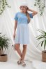 Платье для беременных и кормящих с трикотажным топом Marine — голубое