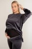 Плюшевый костюм 2 в 1 для беременных и кормящих мам 4473154-4 графит