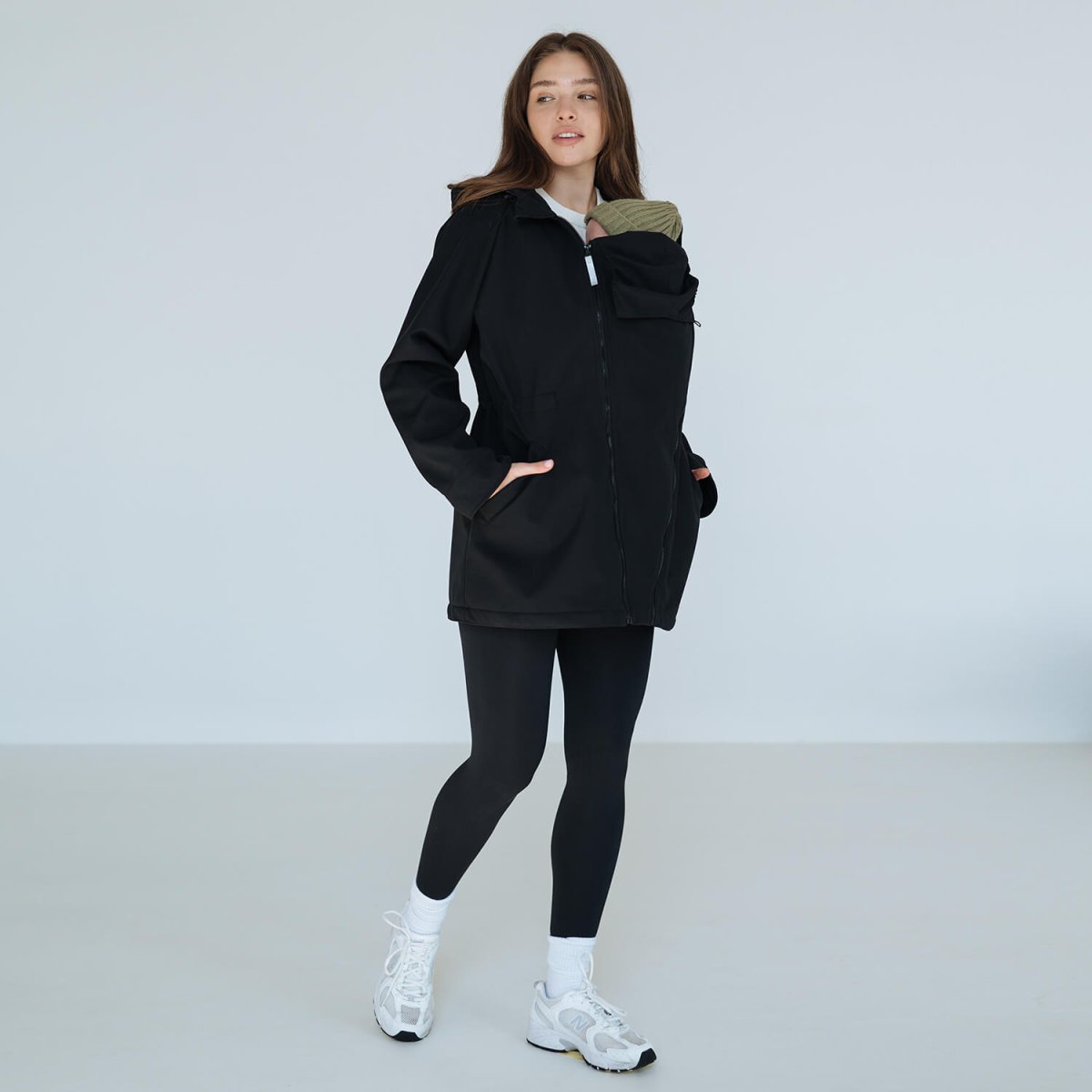 Слінгокуртка, куртка для вагітних Softshell 3 в 1 Неро
