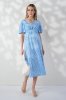 Святкова сукня для вагітних та годуючих Vanessa — молочні квіточки на блакитному тлі