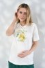 Футболка для вагітних та годуючих із принтом — молочна Dolce